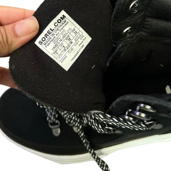 NWT SOREL Kinetic Breakthrough Conquest Waterproof Black White Sneakers Booties - Picture 9 of 16